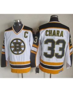 Bruins #33 Zdeno Chara White/Black CCM Throwback Stitched NHL Jersey
