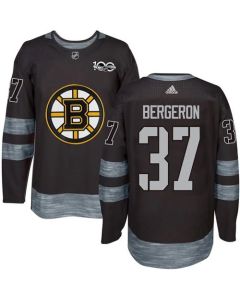Bruins #37 Patrice Bergeron Black 1917-2017 100th Anniversary Stitched NHL Jersey