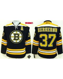 Bruins #37 Patrice Bergeron Black Home Women's Stitched NHL Jersey