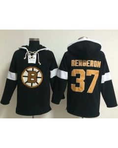 Bruins #37 Patrice Bergeron Black NHL Pullover Hoodie