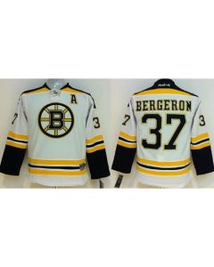 Bruins #37 Patrice Bergeron White Youth Stitched NHL Jersey