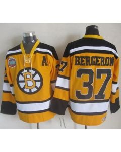 Bruins #37 Patrice Bergeron Yellow Winter Classic CCM Throwback Stitched NHL Jersey