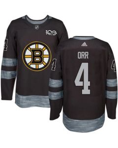 Bruins #4 Bobby Orr Black 1917-2017 100th Anniversary Stitched NHL Jersey