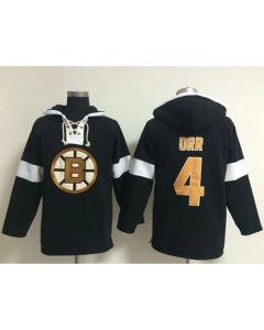 Bruins #4 Bobby Orr Black NHL Pullover Hoodie
