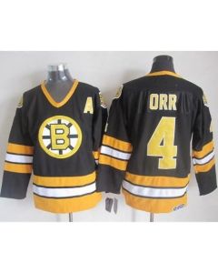 Bruins #4 Bobby Orr Black/Yellow CCM Throwback Stitched NHL Jersey