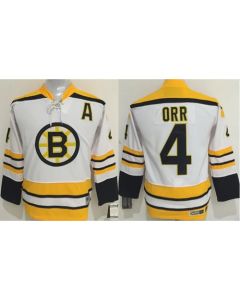 Bruins #4 Bobby Orr White CCM Youth Stitched NHL Jersey