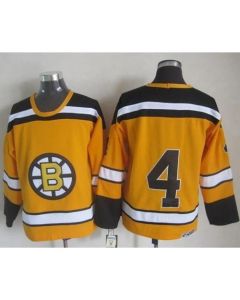 Bruins #4 Bobby Orr Yellow CCM Throwback Stitched NHL Jersey
