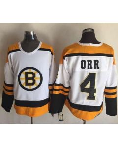 Bruins #4 Bobby Orr Yellow/White CCM Throwback Stitched NHL Jersey