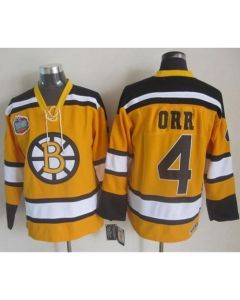 Bruins #4 Bobby Orr Yellow Winter Classic CCM Throwback Stitched NHL Jersey