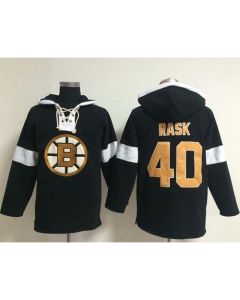 Bruins #40 Tuukka Rask Black NHL Pullover Hoodie
