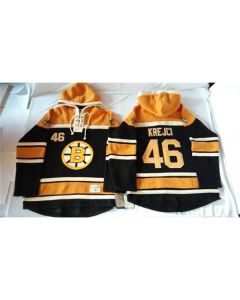 Bruins #46 David Krejci Black Sawyer Hooded Sweatshirt Stitched NHL Jersey
