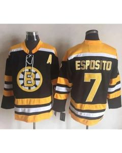 Bruins #7 Phil Esposito Black/Yellow CCM Throwback New Stitched NHL Jersey