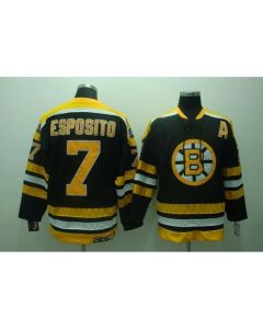 Bruins #7 Phil Esposito Stitched Black CCM Throwback NHL Jersey