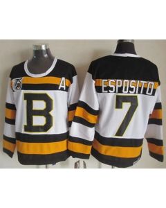Bruins #7 Phil Esposito White CCM Throwback 75TH Stitched NHL Jersey