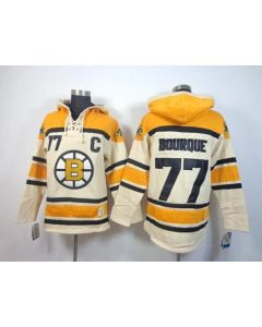 Bruins #77 Ray Bourque Cream Sawyer Hooded Sweatshirt Stitched NHL Jersey