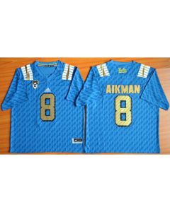 Bruins #8 Troy Aikman Blue PAC-12 Patch Stitched NCAA Jersey