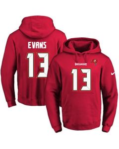 Buccaneers #13 Mike Evans Red Name & Number Pullover NFL Hoodie