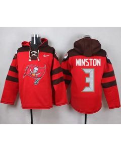 Buccaneers #3 Jameis Winston Red Player Pullover NFL Hoodie