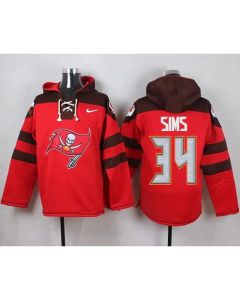 Buccaneers #34 Charles Sims Red Player Pullover NFL Hoodie