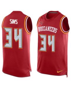 Buccaneers #34 Charles Sims Red Team Color Men's Stitched NFL Limited Tank Top Jersey