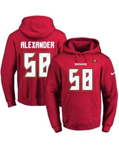 Buccaneers #58 Kwon Alexander Red Name & Number Pullover NFL Hoodie