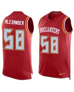 Buccaneers #58 Kwon Alexander Red Team Color Men's Stitched NFL Limited Tank Top Jersey