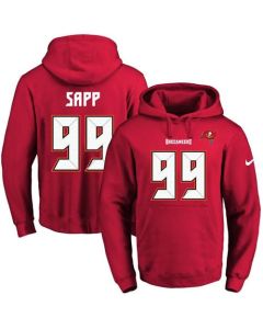 Buccaneers #99 Warren Sapp Red Name & Number Pullover NFL Hoodie