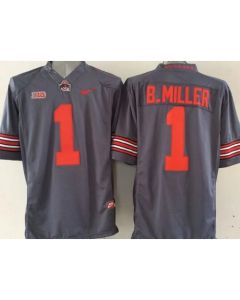 Buckeyes #1 Braxton Miller Grey Limited Stitched NCAA Jersey