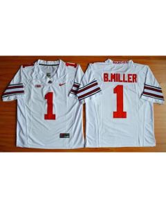 Buckeyes #1 Braxton Miller White Limited Stitched NCAA Jersey