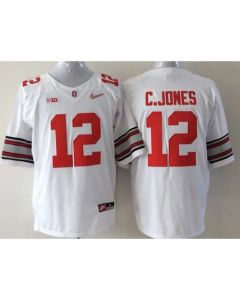 Buckeyes #12 Cardale Jones White Stitched Youth NCAA Jersey