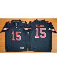 Buckeyes #15 Ezekiel Elliott Black(Red No.) Limited Stitched Youth NCAA Jersey
