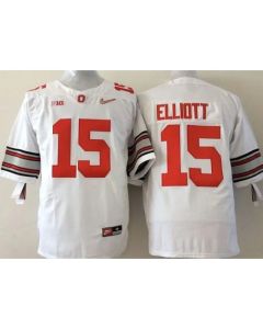 Buckeyes #15 Ezekiel Elliott White Stitched Youth NCAA Jersey