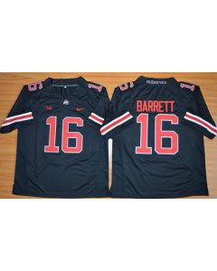 Buckeyes #16 J. T. Barrett Black(Red No.) Limited Stitched NCAA Jersey