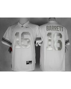Buckeyes #16 J. T. Barrett White Limited Platinum Stitched NCAA Jersey