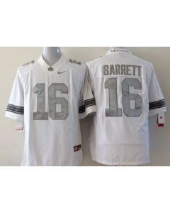 Buckeyes #16 J. T. Barrett White Limited Platinum Stitched Youth NCAA Jersey