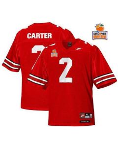 Buckeyes #2 Cris Carter Red Legends of the Scarlet & Gray Throwback 2014 Discover Orange Bowl Patch Stitched NCAA Jersey