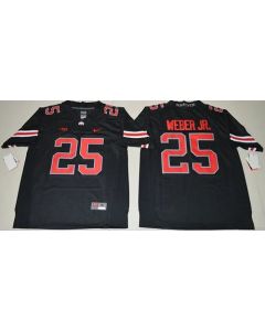 Buckeyes #25 Mike Weber Jr. Black(Red No.) Limited Stitched NCAA Jersey