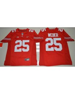 Buckeyes #25 Mike Weber Jr. Red Stitched NCAA Jersey