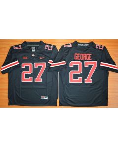 Buckeyes #27 Eddie George Black(Red No.) Limited Stitched NCAA Jersey