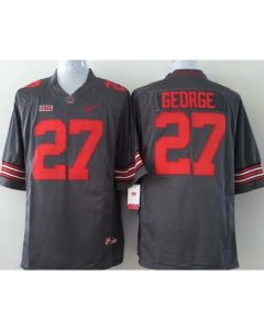 Buckeyes #27 Eddie George Grey Stitched Youth NCAA Jersey