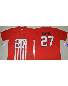 Buckeyes #27 Eddie George Red Alternate Elite Stitched NCAA Jersey