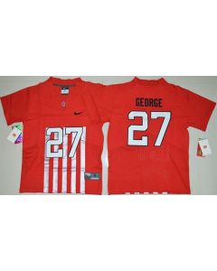 Buckeyes #27 Eddie George Red Alternate Elite Stitched Youth NCAA Jersey