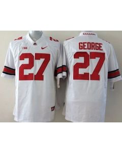Buckeyes #27 Eddie George White Stitched Youth NCAA Jersey