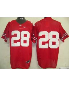Buckeyes #28 Red Stitched NCAA Jersey
