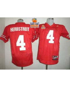 Buckeyes #4 Kirk Herbstreit Red 2014 Discover Orange Bowl Patch Stitched NCAA Jersey