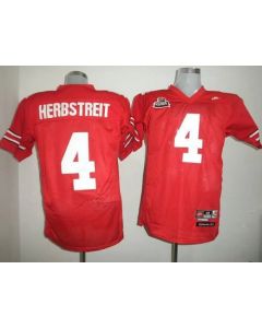 Buckeyes #4 Kirk Herbstreit Red Stitched NCAA Jersey
