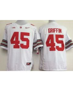 Buckeyes #45 Archie Griffin White Limited Stitched NCAA Jersey