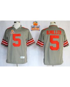 Buckeyes #5 Braxton Miller Grey Limited 2014 Discover Orange Bowl Patch Stitched NCAA Jersey