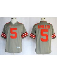 Buckeyes #5 Braxton Miller Grey Limited Stitched NCAA Jersey