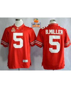 Buckeyes #5 Braxton Miller Red Limited 2014 Discover Orange Bowl Patch Stitched NCAA Jersey